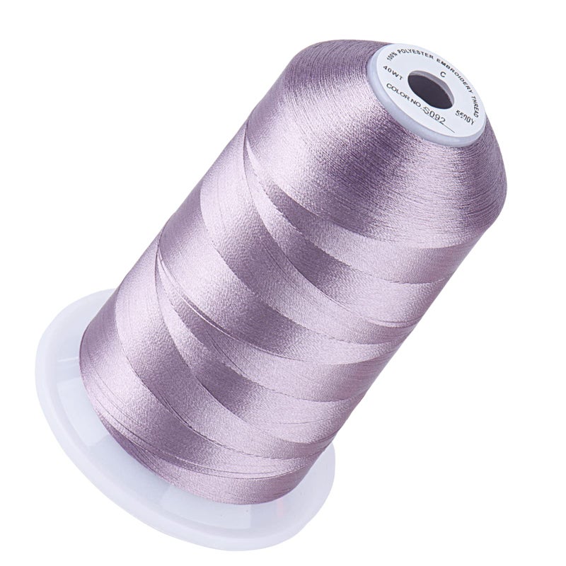 Simthread 5500Yds Embroidery Thread, 5000M High-Yardage 40WT 100% Polyester Thread - 170+ Vivid Colors, High-Speed Rated - Compatible with Brother, Singer, Janome & More - Freesia S092 - Image 1